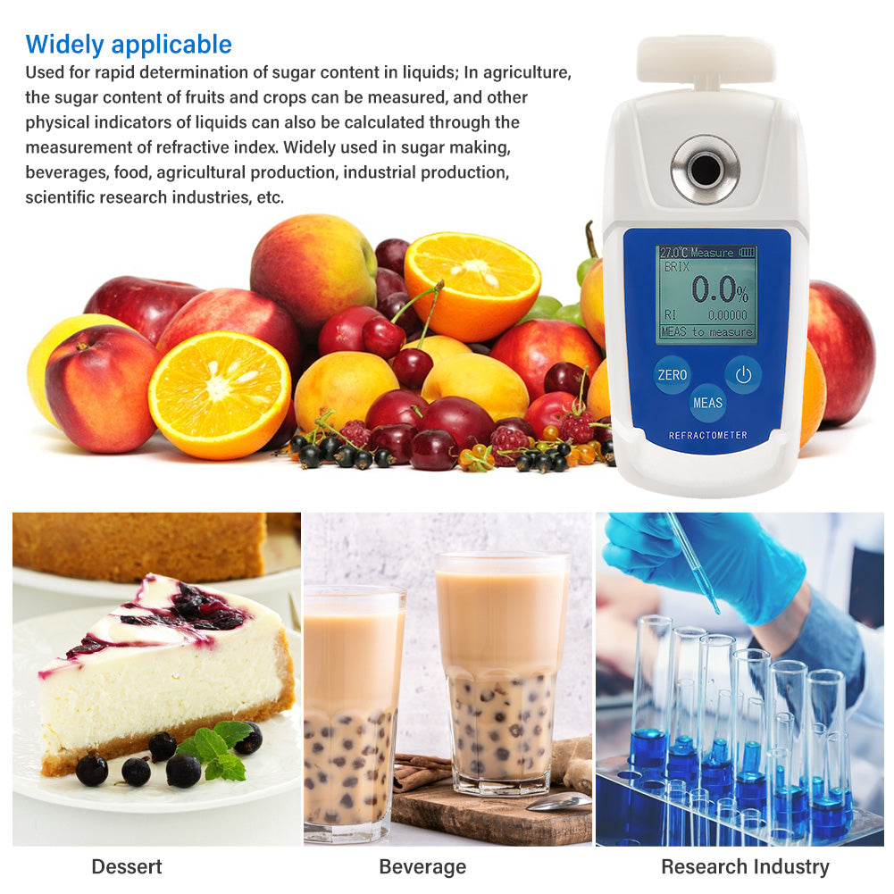 Digital Brix Refractometer 0-55% ATC Handheld Sugar Meter for Fruit Juice Honey Lab Yieryi