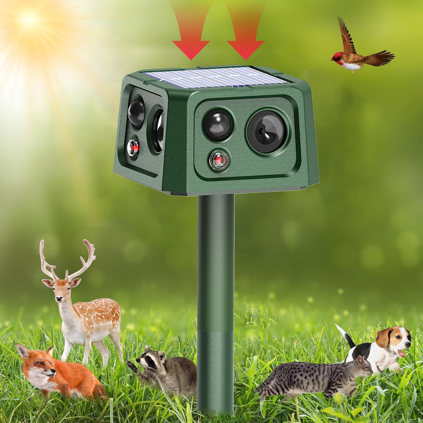 SJZ‑088 New 4‑Sided Solar‑Powered Rodent Repellent Yieryi