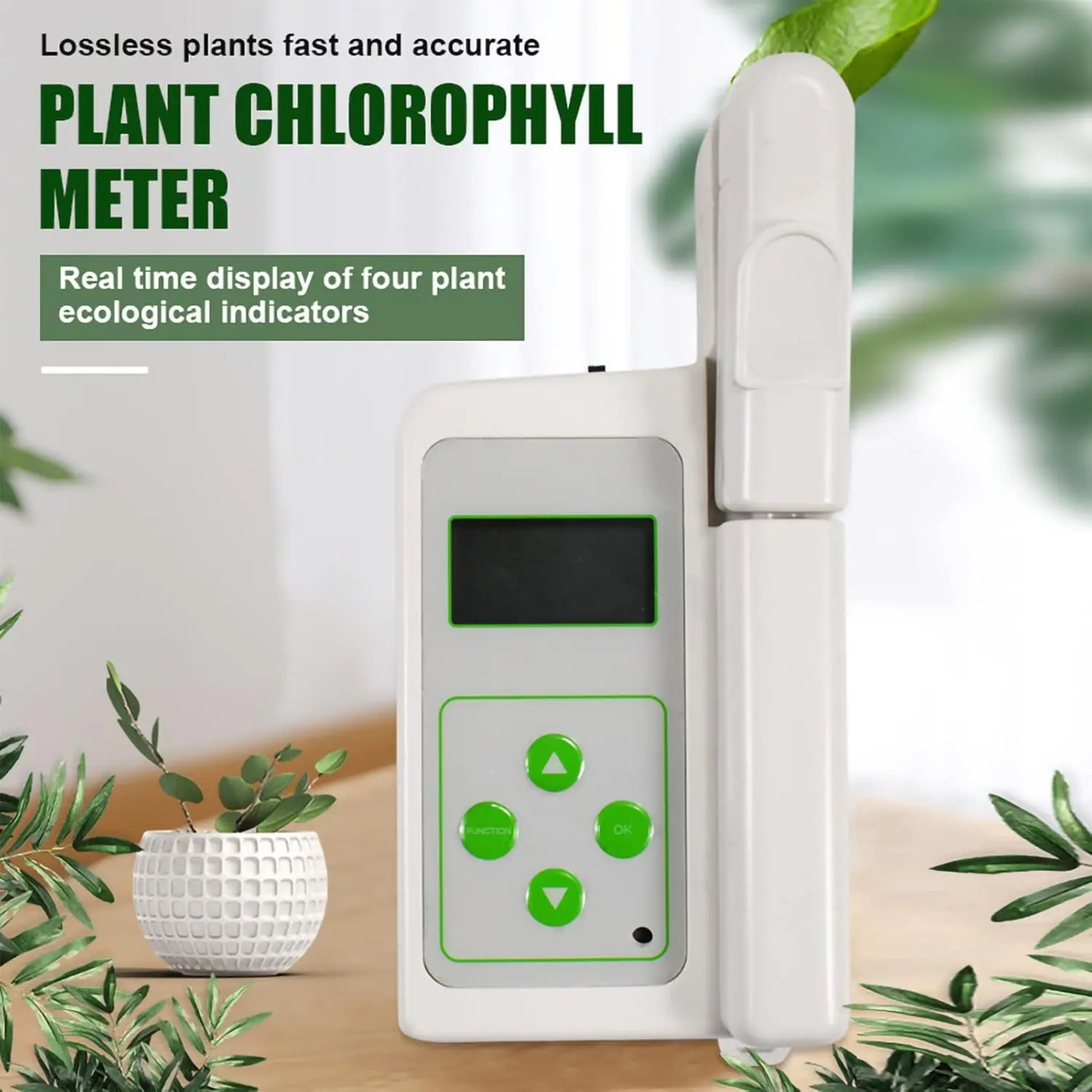 Professional Plant Chlorophyll Meter - 4-in-1 Precision Analyzer for SPAD, Nitrogen, Humidity & Temperature Plant Ecology Analyzer Yieryi