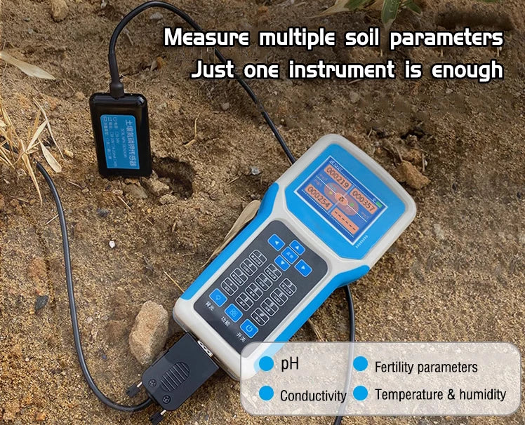 High Precision Soil Sensor Professional Soil Parameter Rapid Test Platform Portable Soil Meter pH/NPK/EC/Temperature/Humidity Probe for agricultural researchersprecision farmersand horticulturists Yieryi