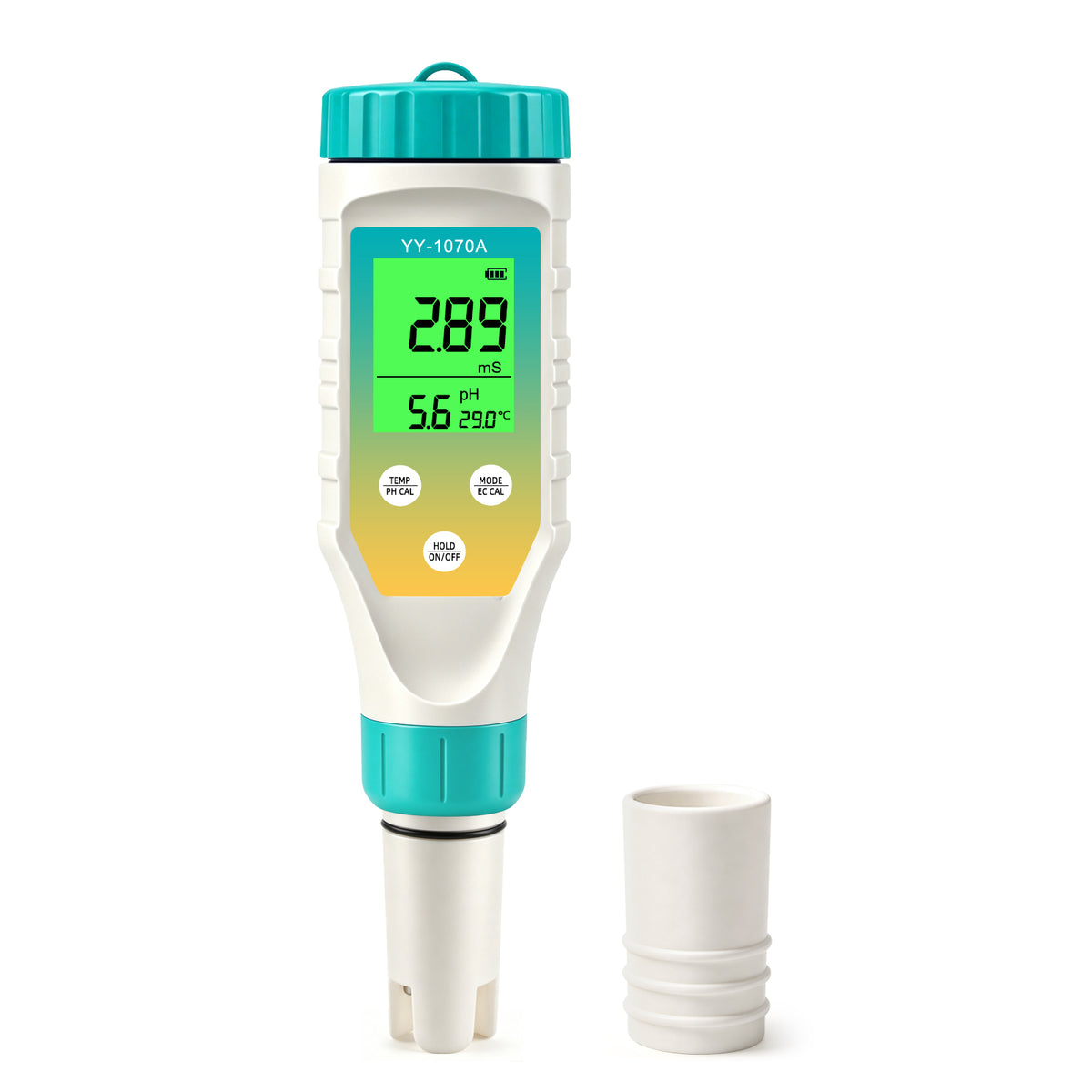 YY1070A 7-in-1 Water Quality Test Pen, Measures pH / Salinity / ORP / TDS / EC / Chlorine / Temp, Simultaneous Display, Green Backlight LCD Yieryi