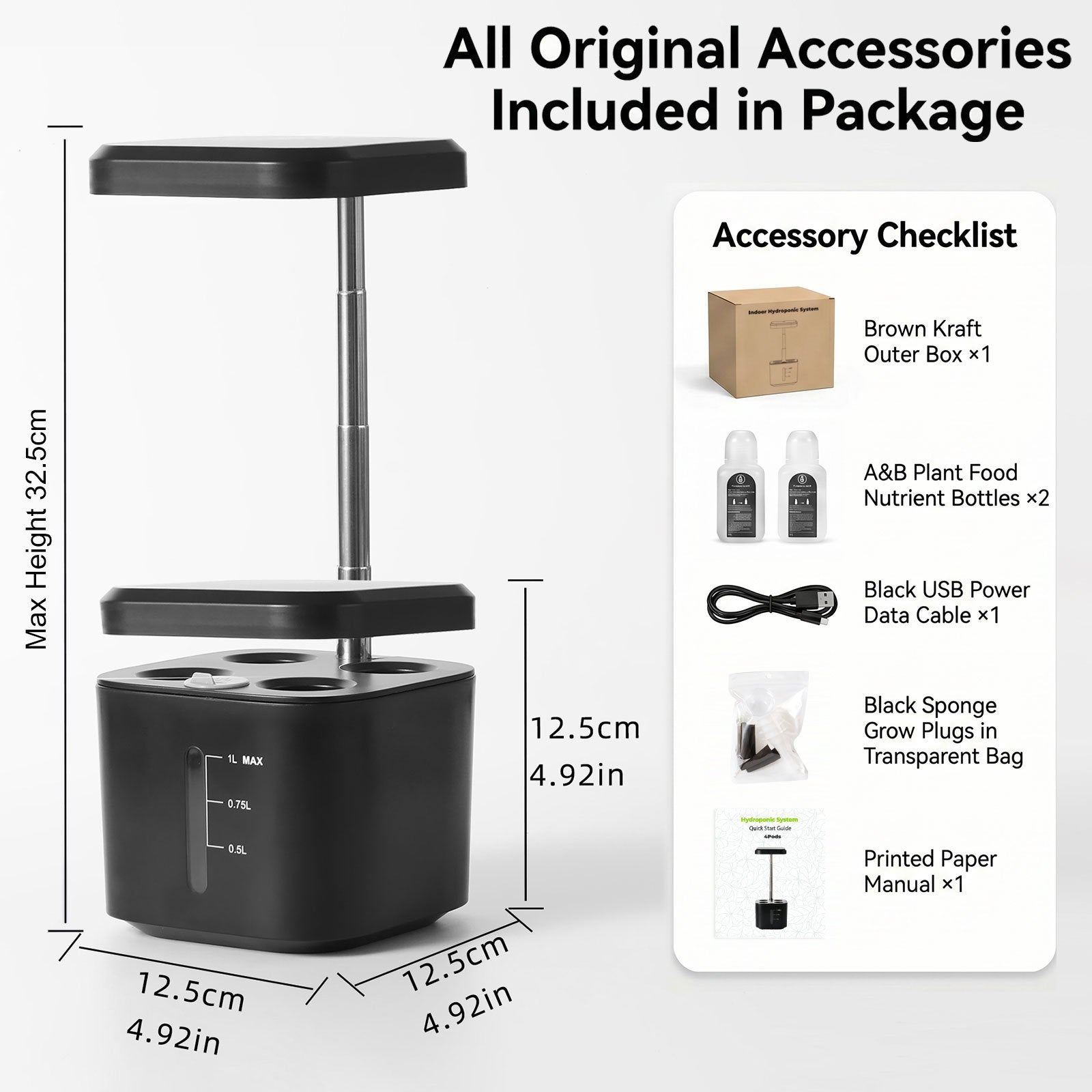 Mini 4‑Hole Hydroponic Grower, Soilless Indoor Vegetable Planter Yieryi