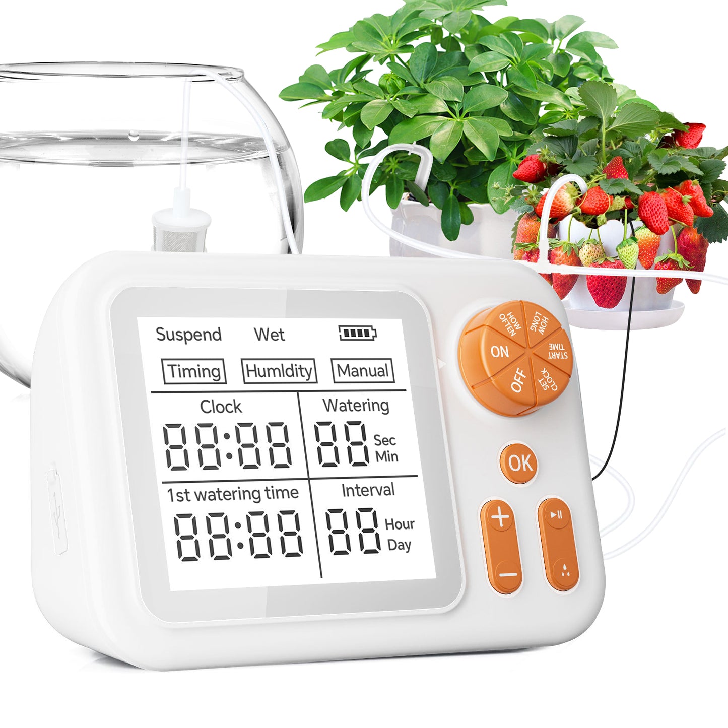 Indoor Smart Soil Moisture Detector Auto Watering Device, Programmable Drip Irrigation System for Potted Flowers & Herbs Yieryi