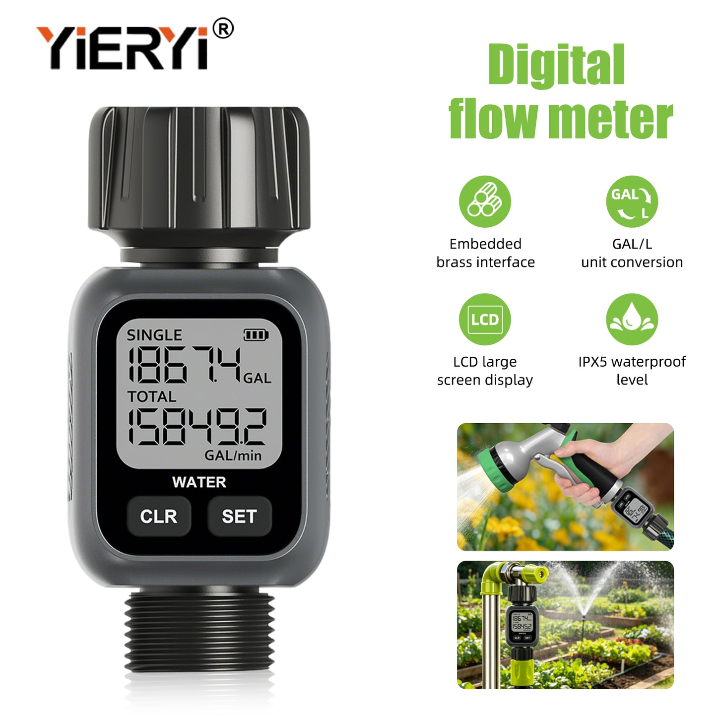 Real-timewater fowmeter Yieryi