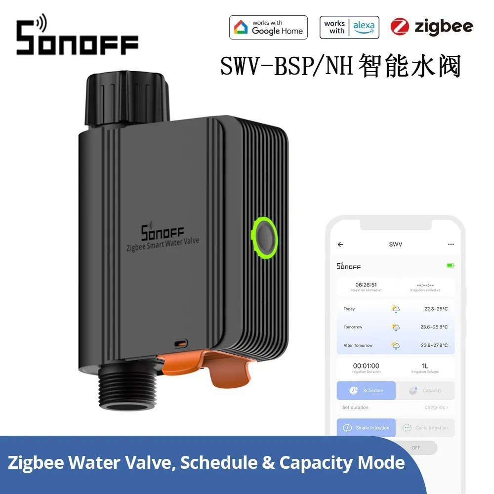 Wireless Zigbee Smart Water Flow Valve, Phone App Control Automatic Water Timer for Garden, Lawn, Vegetable Patch Yieryi