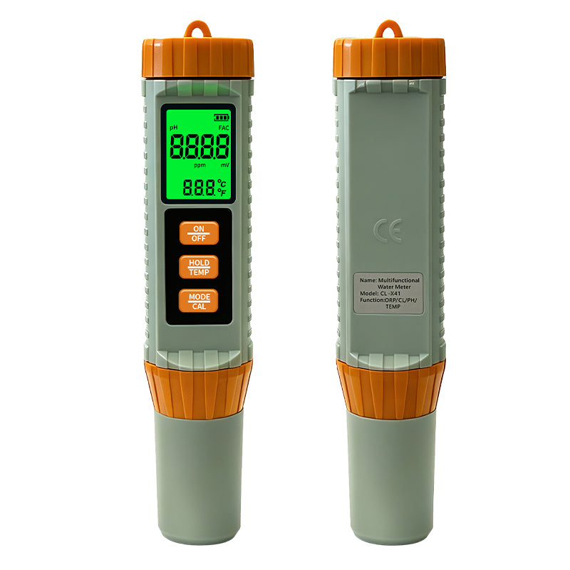 CL‑X41 Multi‑Functional Water Quality Tester Pen 4‑in‑1 Water Analyzer for pH Free Chlorine CL ORP and Temperature Yieryi