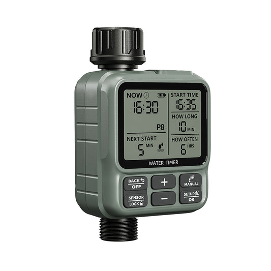 Smart Single-Outlet Irrigation Timer Rain Sensor & LCD Display