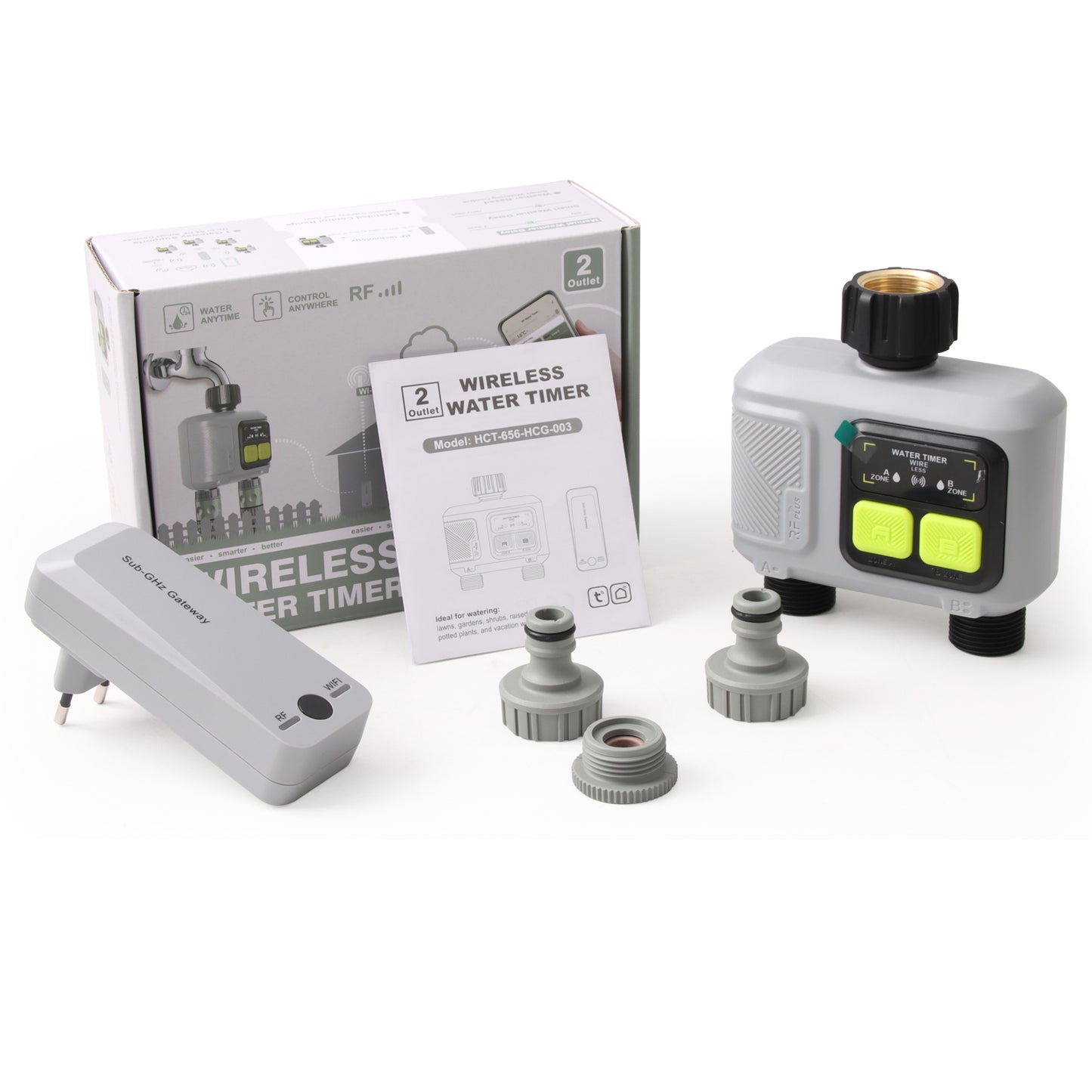 YIERYI Dual-Zone RF Smart Water Timer with Sub-GHz Gateway Yieryi