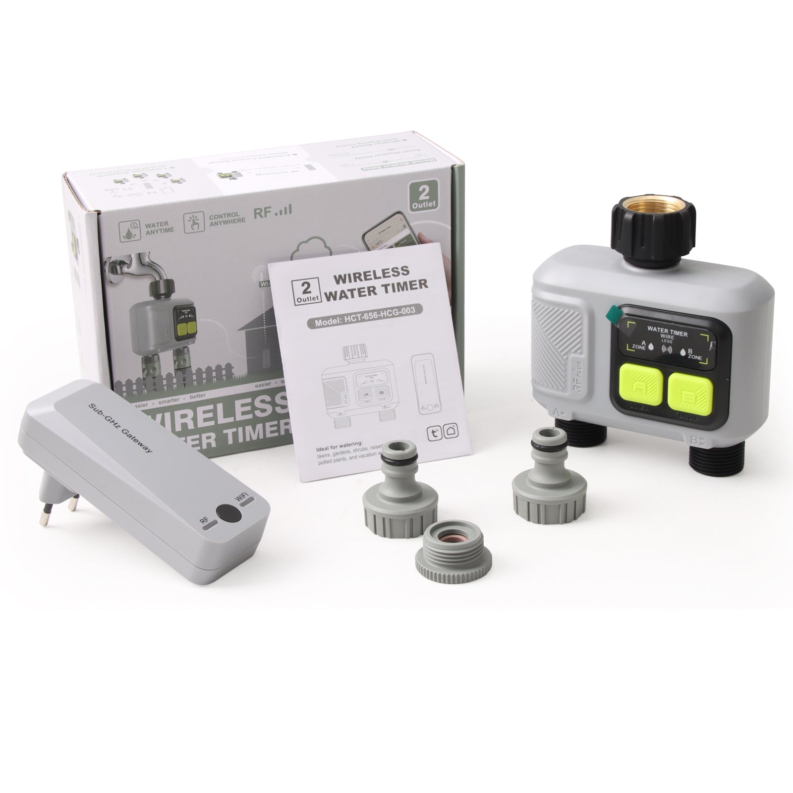 YIERYI Dual-Zone RF Smart Water Timer with Sub-GHz Gateway Yieryi