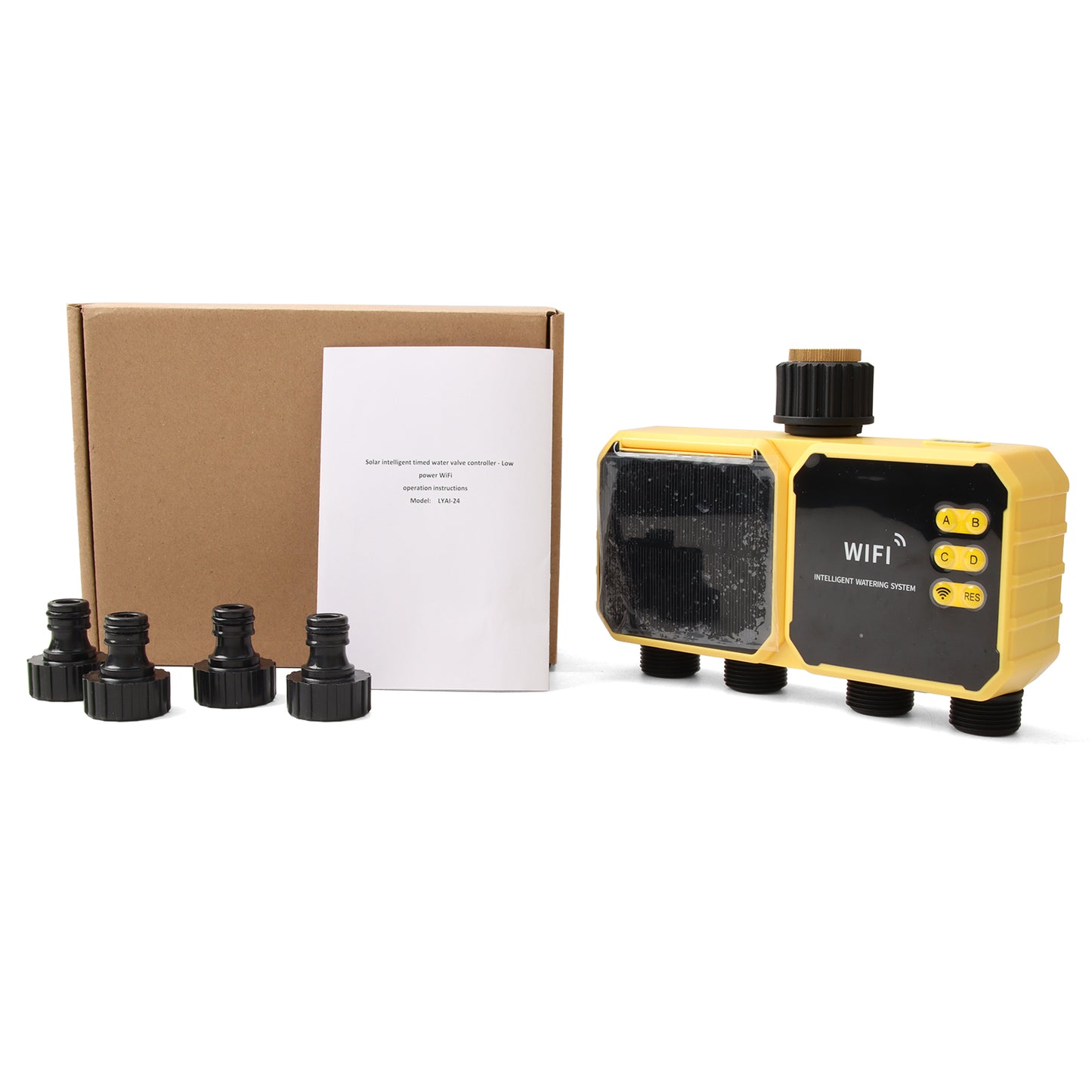 YIERYI Solar-Powered Smart Water Valve Controller with WiFi & Rain Sensor Yieryi
