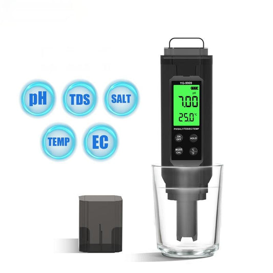 YG-9909 Digital 5-in-1 Water Quality Tester pH/TDS/EC/Salinity/Temperature Meter