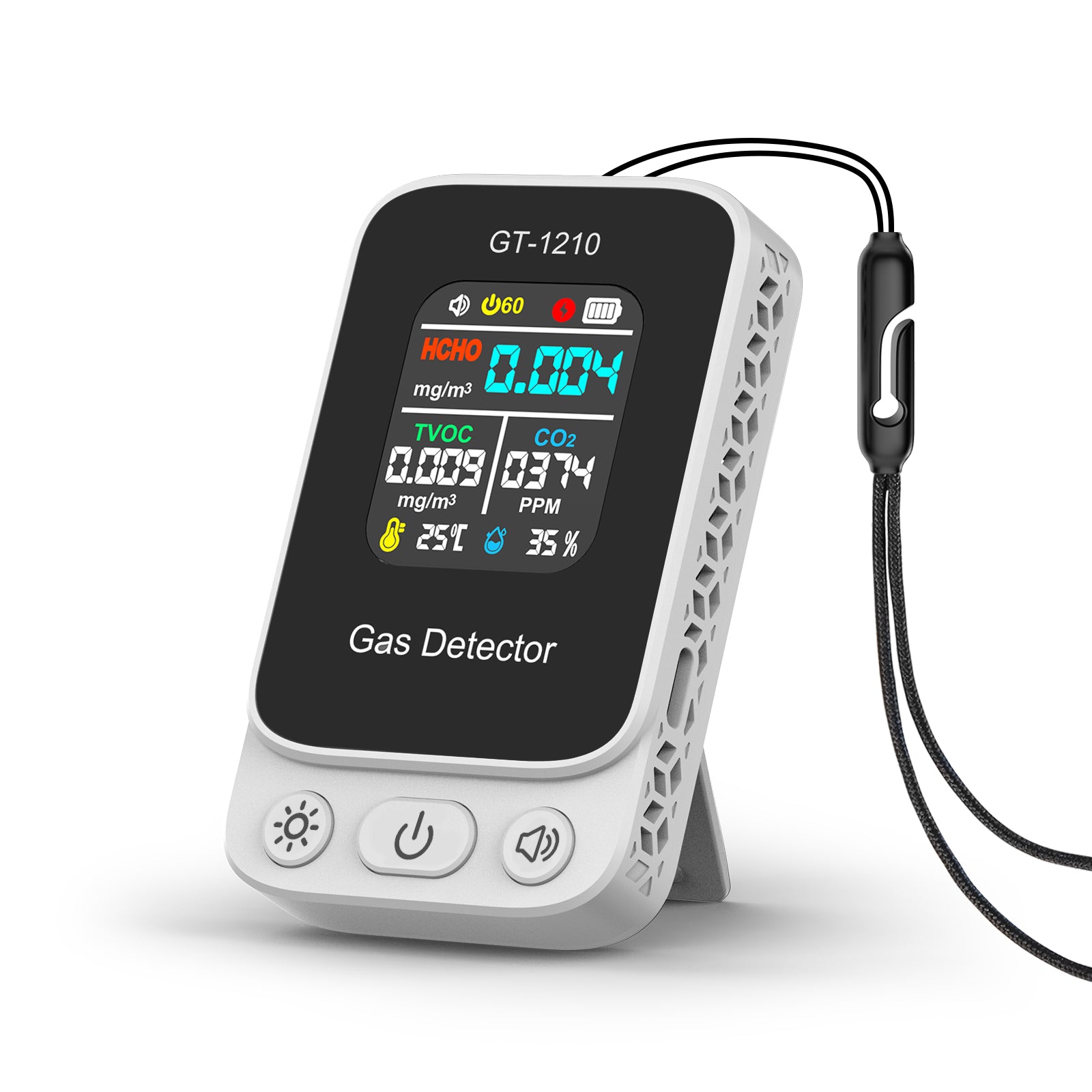 5‑in‑1 HCHO TVOC CO Temp Humidity Air Quality Gas Detector Yieryi