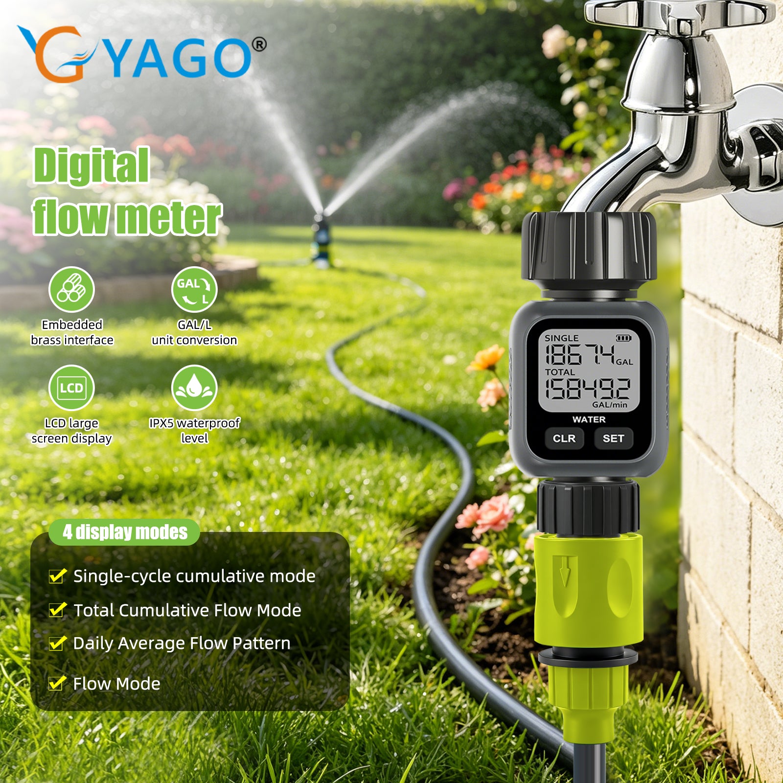 Real-timewater fowmeter Yieryi