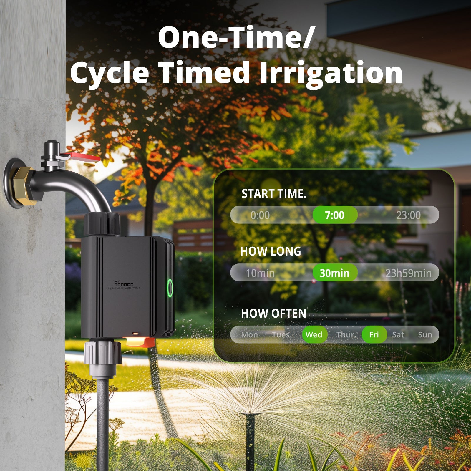 Wireless Zigbee Smart Water Flow Valve, Phone App Control Automatic Water Timer for Garden, Lawn, Vegetable Patch Yieryi
