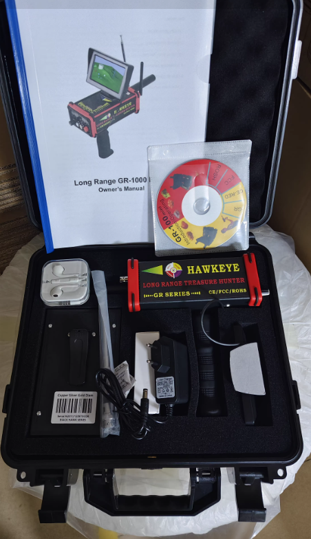 HAWKEYE GR-1000 Plus Long Range Underground Metal Detector - Gold, Silver, Copper, Diamond Finder with 25M Depth Detection & Real-Time Screen Display Yieryi