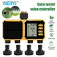 YiERYI Solar Water Timer 4 Outlet Irrigation Controller with Rain Sensor, Automatic Scheduled Watering System with Child Lock for Garden Lawn Farm Irrigation Valve Yieryi