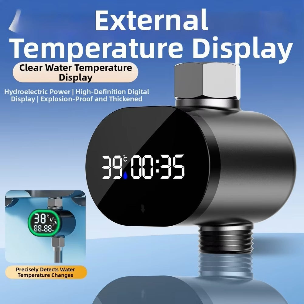 Hydropower generation, shower head universal water thermometer, baby bath, children's bathing, household visual LED digital display screen Yieryi