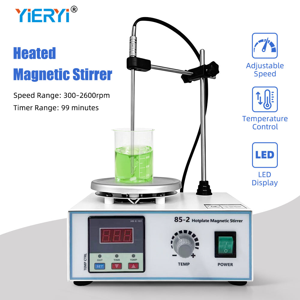 Upgraded 85‑2 3‑in‑1 Digital Hotplate Magnetic Stirrer, Heating, Timing & Constant‑Temperature Laboratory Liquid Mixer Yieryi