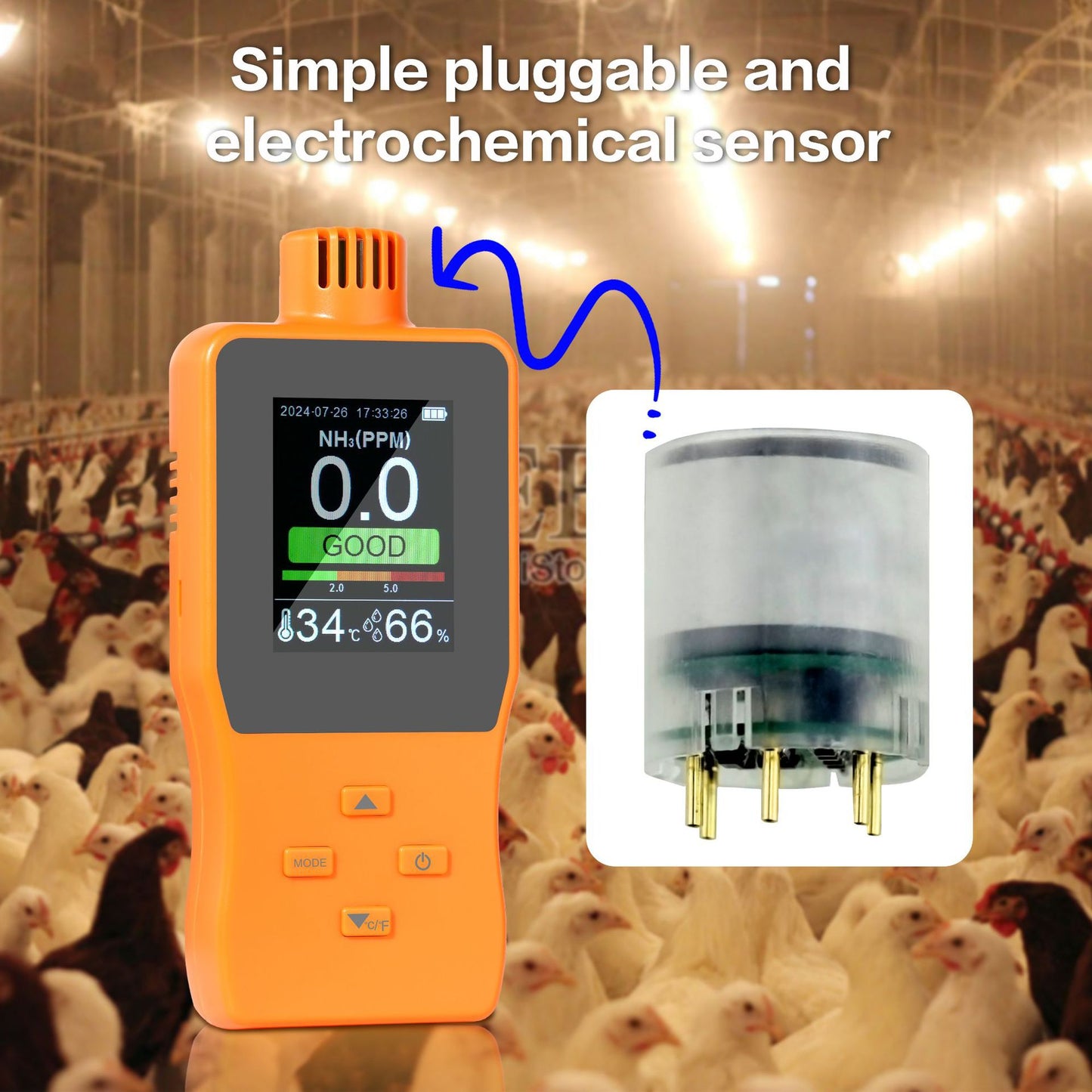 Professional Handheld 5-in-1 NH₃ Gas Analyzer Ammonia Gas Detector Monitoring for Industrial Safety Yieryi