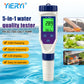 YY1090A 5in1 PH Salinity Temperature TDS EC Backlight PH Simultaneous Display Function Green Screen Rechargeable Version Yieryi