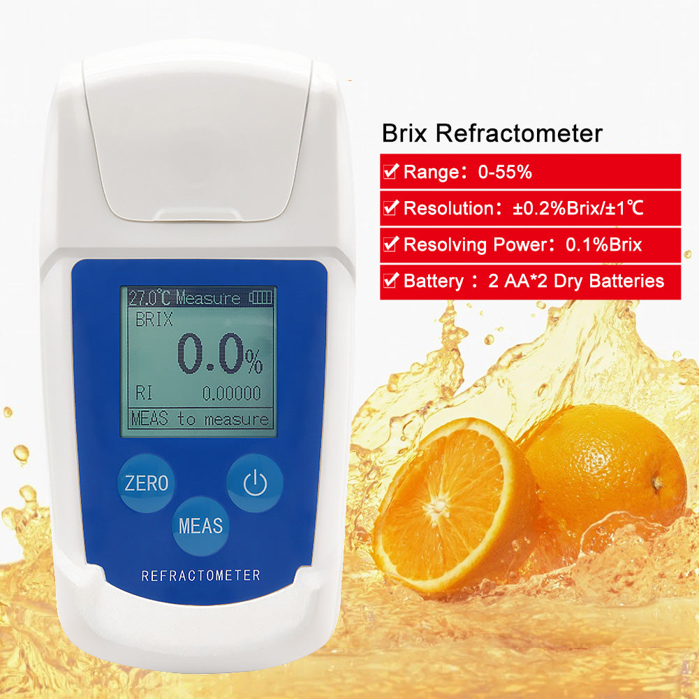 Digital Brix Refractometer 0-55% ATC Handheld Sugar Meter for Fruit Juice Honey Lab Yieryi