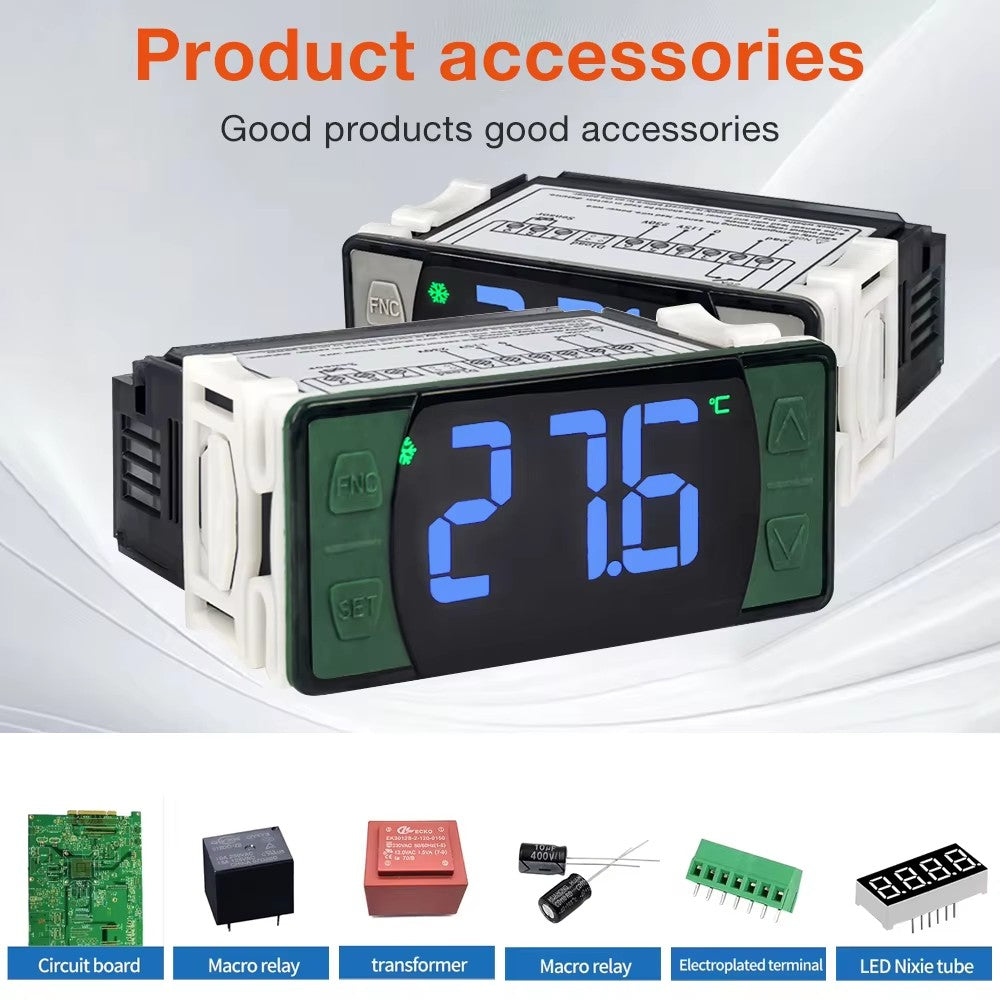 SH‑512E Refrigerator Temperature Controller, Cooling, Heating, Defrost & Fan Delay Start Freezer Thermostat Yieryi