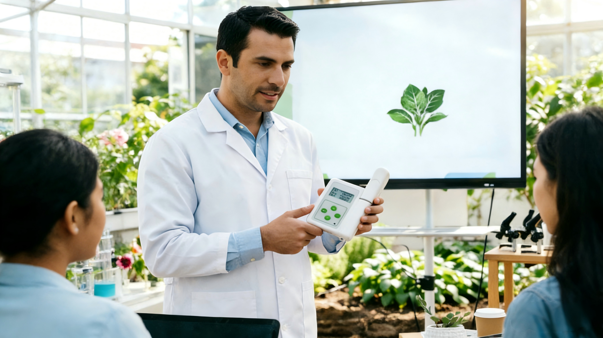 Professional Plant Chlorophyll Meter - 4-in-1 Precision Analyzer for SPAD, Nitrogen, Humidity & Temperature Plant Ecology Analyzer Yieryi