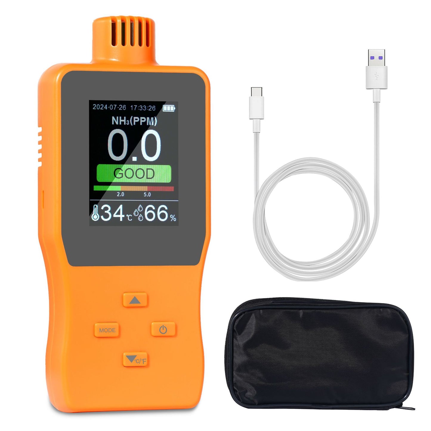 Professional Handheld 5-in-1 NH₃ Gas Analyzer Ammonia Gas Detector Monitoring for Industrial Safety Yieryi