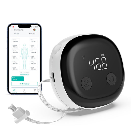 Smart Digital Body Tape Measure with App Sync 12-Part Circumference Tracker, Rechargeable, 0.1cm Precision, Fitdays+ Compatible