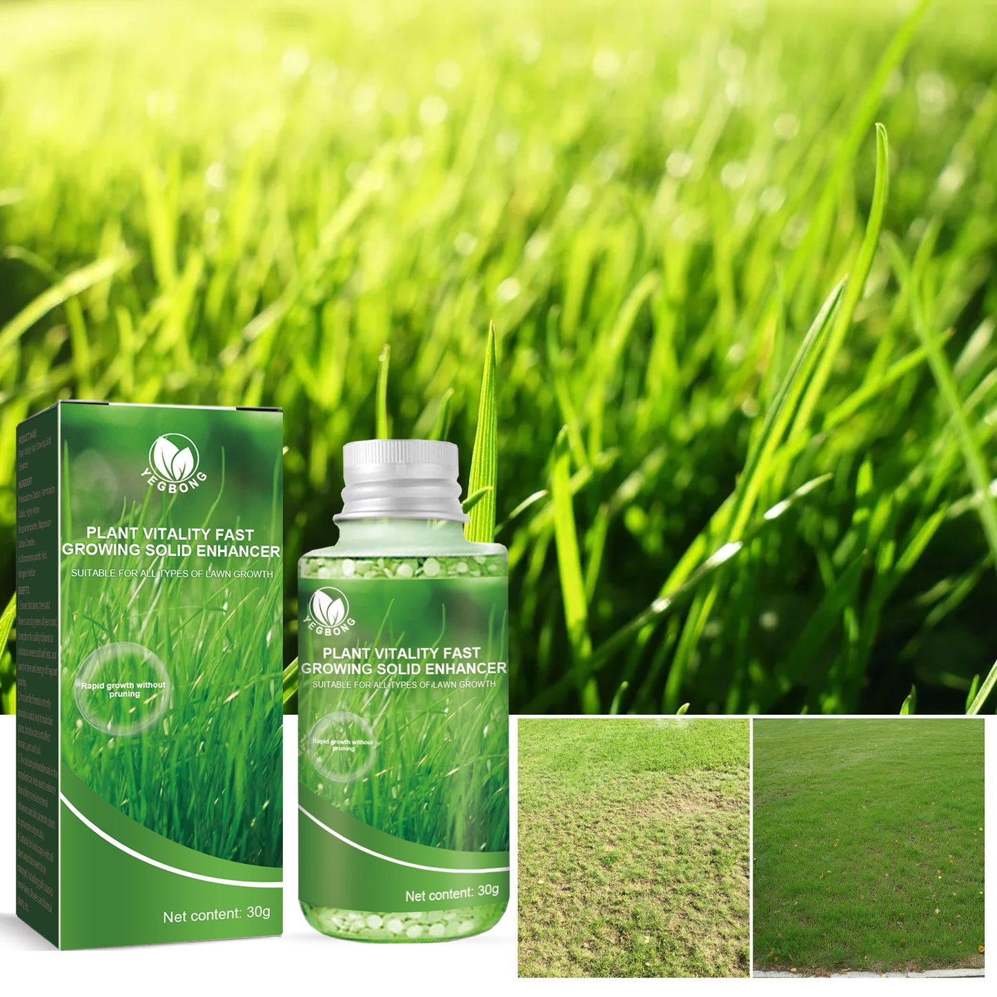 Plant Vitality Fast Growing Solid Enhancer 30G - Organic Fertilizer for Lawn, Potted Plants, Flowers & Root Growth Booster