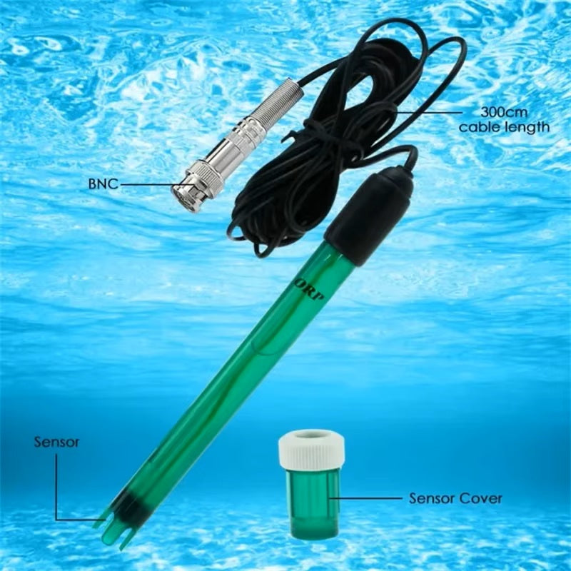 Replacement ORP Redox Electrode, Oxidation‑Reduction Probe with 300cm Cable & BNC Connector, Compatible With Most ORP Meters Yieryi