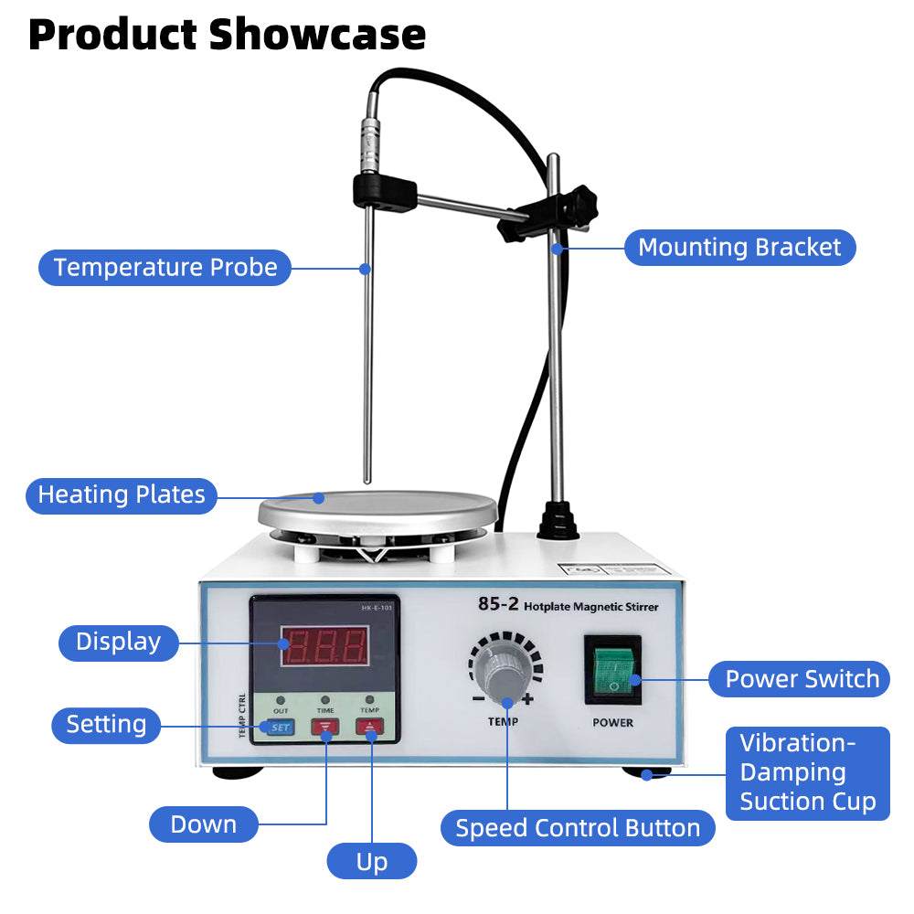 Upgraded 85‑2 3‑in‑1 Digital Hotplate Magnetic Stirrer, Heating, Timing & Constant‑Temperature Laboratory Liquid Mixer Yieryi