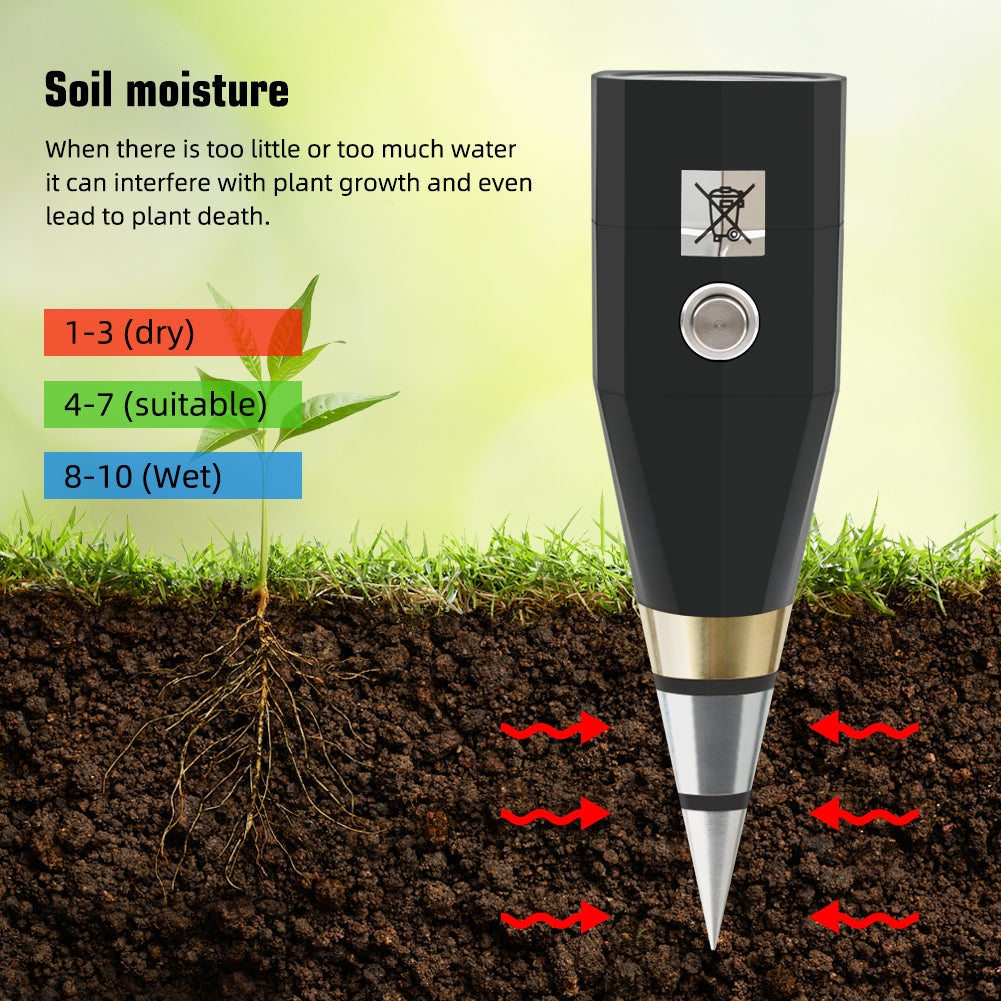 YIERYI Soil pH Meter, 2 in 1 Soil Moisture and pH Tester with pH Range 3 to 8 pH Moisture 1 to 8