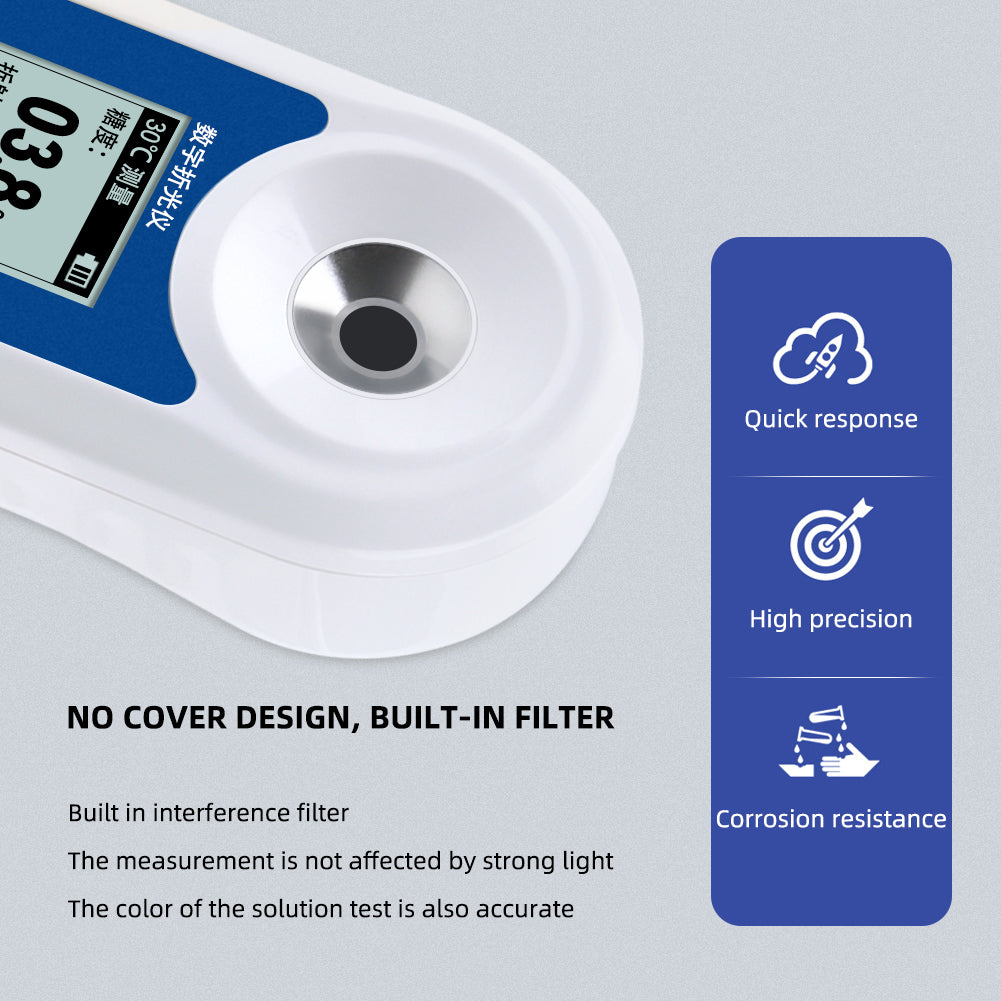 YIERYI Digital Brix Refractometer 0-55% Handheld Sugar Meter with ATC, Backlit LCD, and High Transmission Prism for Fruit, Juice, and Beverage Testing Yieryi