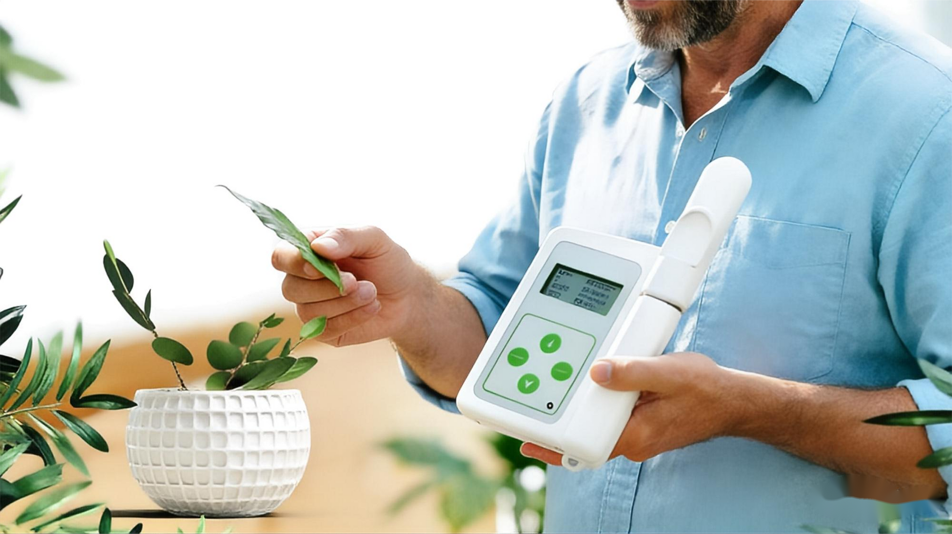 Professional Plant Chlorophyll Meter - 4-in-1 Precision Analyzer for SPAD, Nitrogen, Humidity & Temperature Plant Ecology Analyzer Yieryi