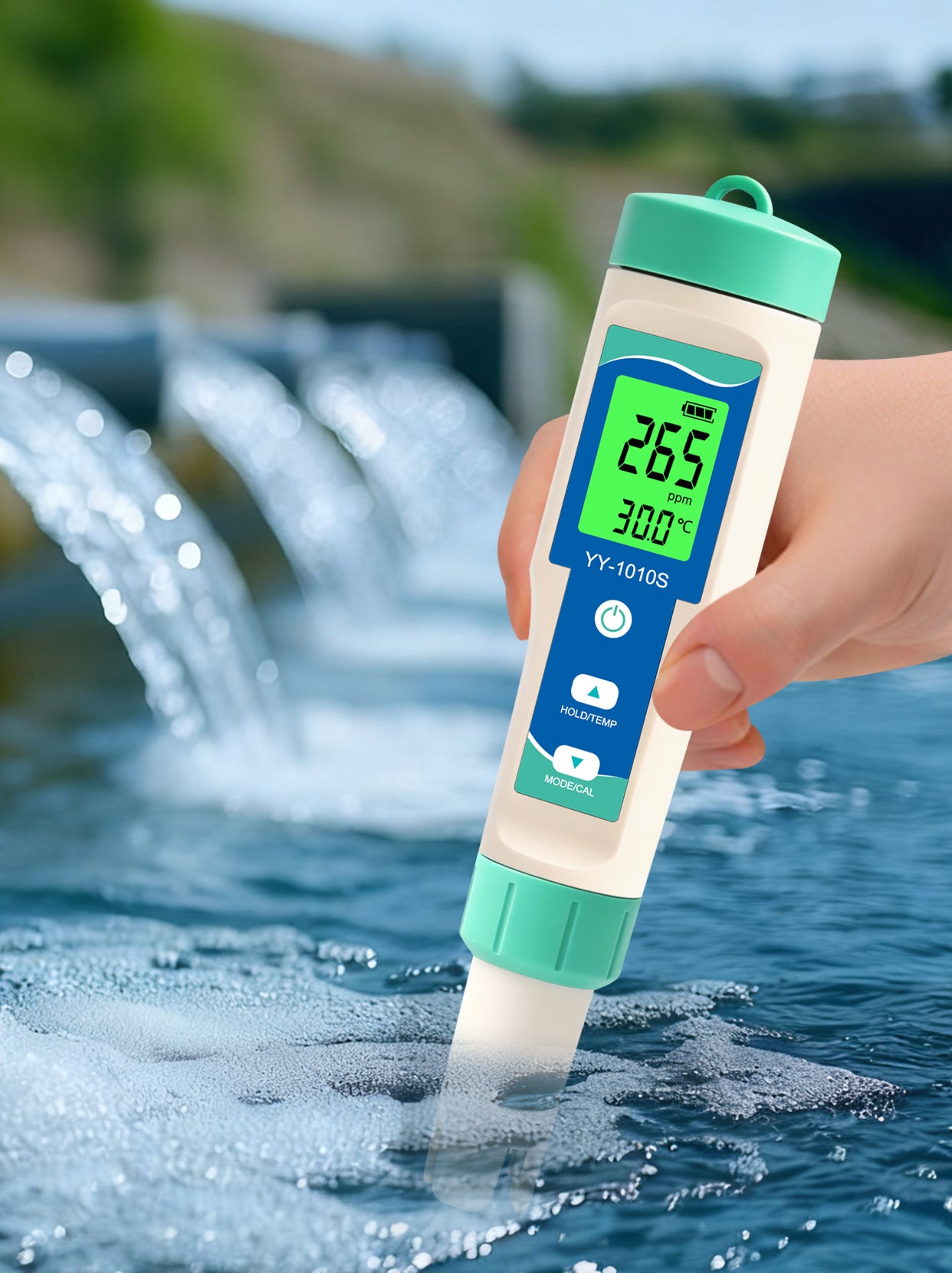 YY-1010S 10-in-1 Water Quality Test Pen | PH, TDS, EC, Salinity, ORP, H2, S.G, Temperature, Chlorine, Resistivity Yieryi