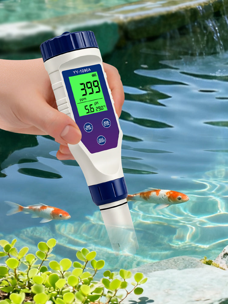 YY1090A 5in1 PH Salinity Temperature TDS EC Backlight PH Simultaneous Display Function Green Screen Rechargeable Version Yieryi