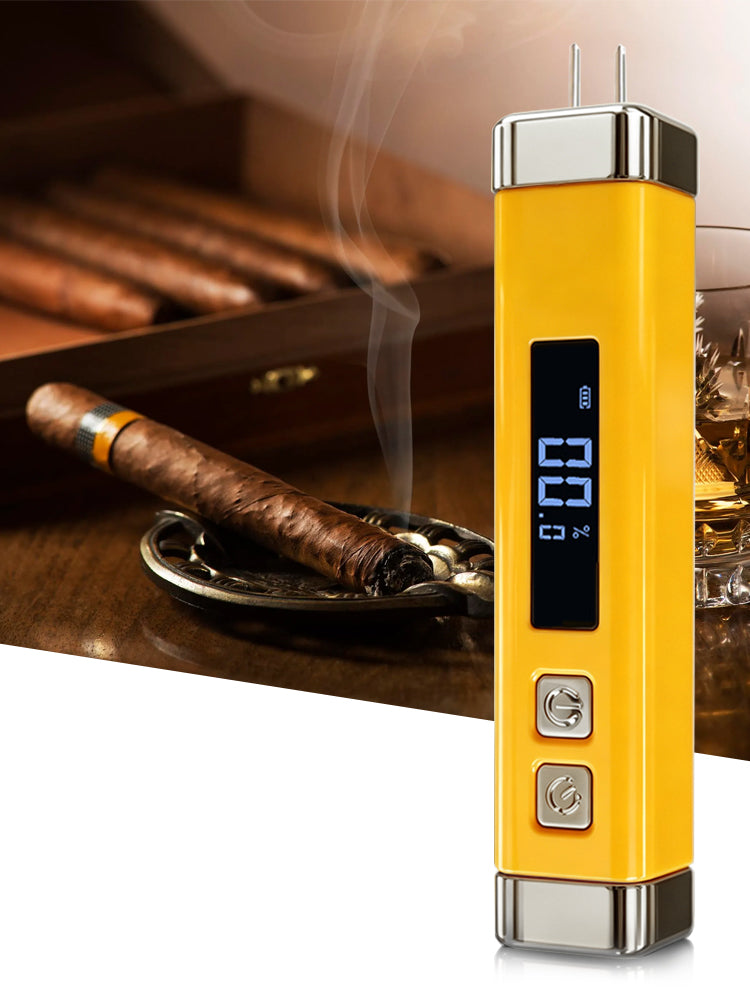 Digital Cigar Hygrometer, USB Pocket Cigar Humidity Detector, LCD Probe Digital Smoking Humidity Density Tester Yieryi
