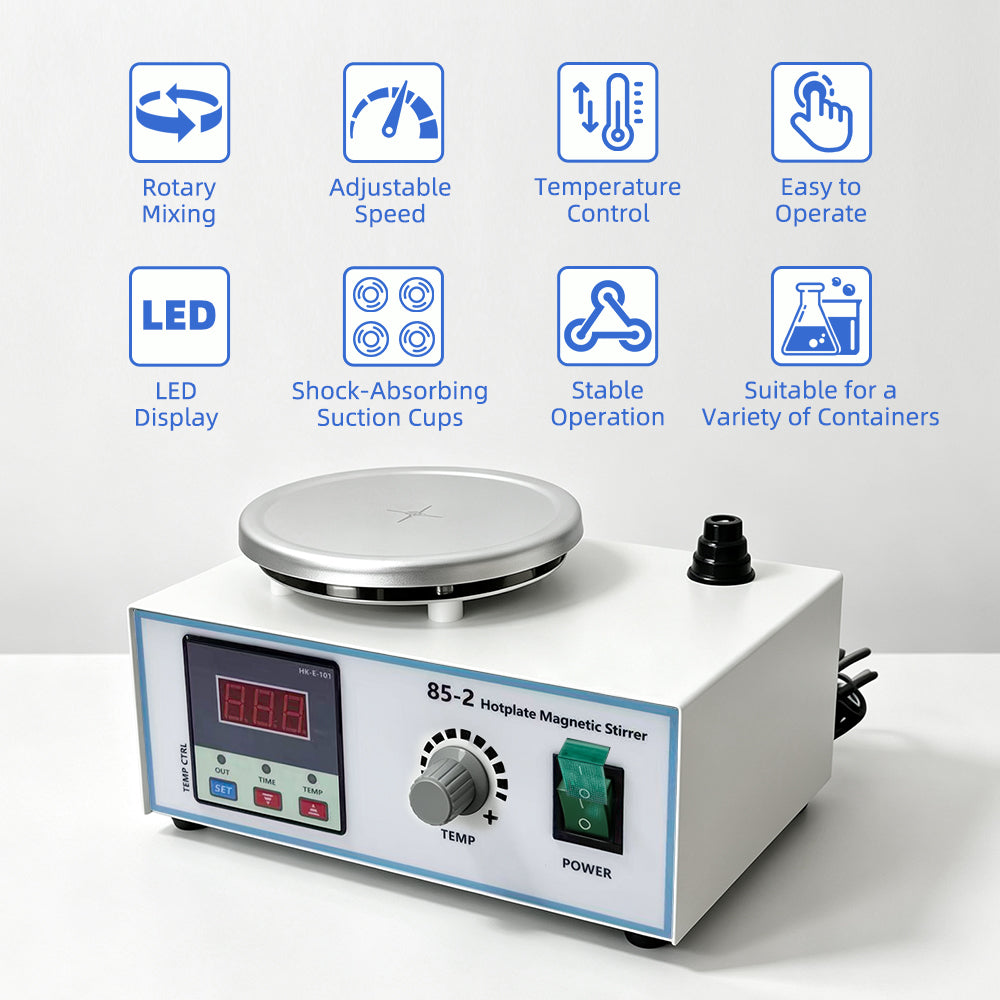 Upgraded 85‑2 3‑in‑1 Digital Hotplate Magnetic Stirrer, Heating, Timing & Constant‑Temperature Laboratory Liquid Mixer Yieryi