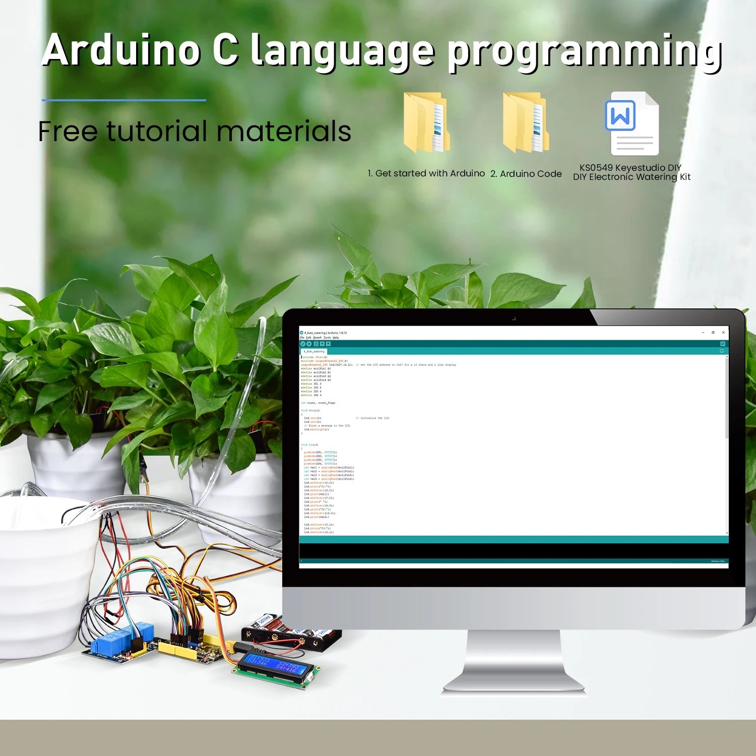 DIY Automatic Watering Kit, Compatible with Arduino, Ideal for Maker Competitions, STEAM Education & Mixly Programming Learning Yieryi