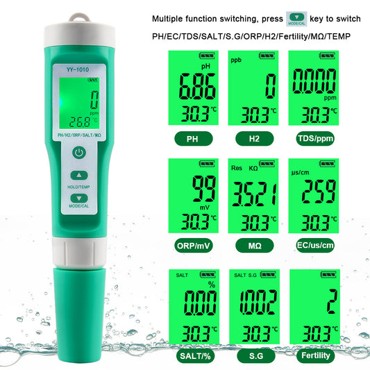 TDS Meter, 6 in1 PH EC SG Salt Temperature WiFi APP Alarm 0-19990ppm Water  Quality Tester, 0-199.9ppt 32-122°F Electronic Water Tester for Drinking