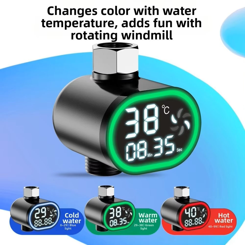 Hydropower generation, shower head universal water thermometer, baby bath, children's bathing, household visual LED digital display screen Yieryi