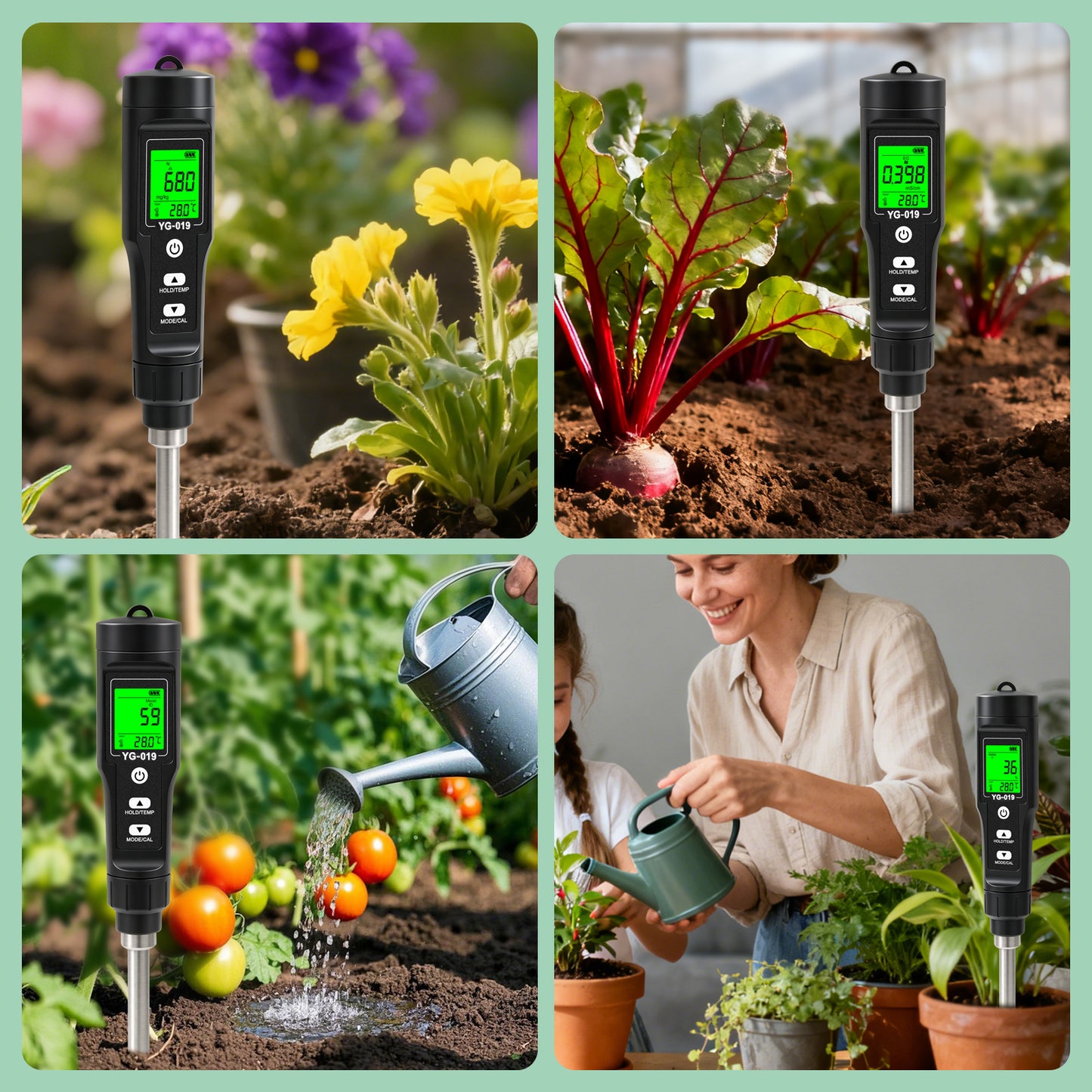 Soil Tester for PH, Nitrogen, Phosphorus, Potassium, EC, Fertility, Temperature &amp; Soil Moisture Yieryi