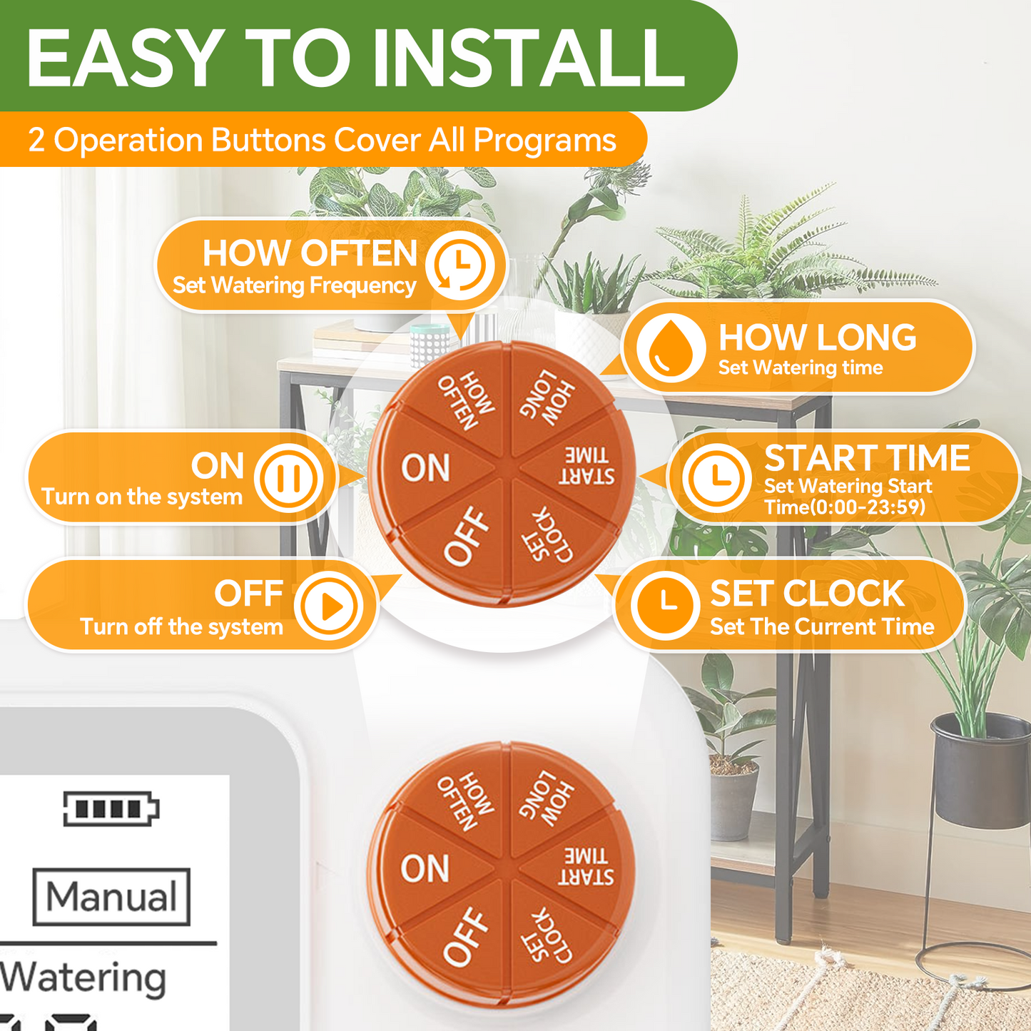 Indoor Smart Soil Moisture Detector Auto Watering Device, Programmable Drip Irrigation System for Potted Flowers & Herbs Yieryi