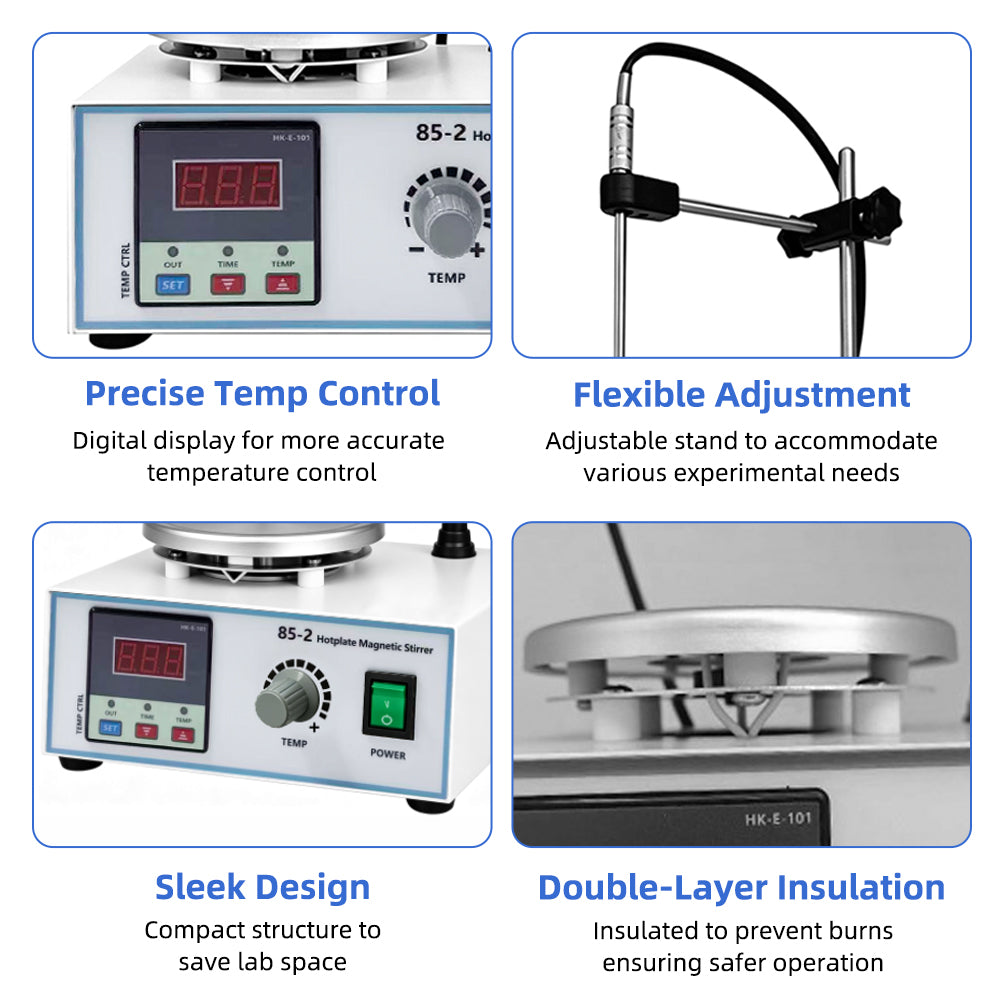 Upgraded 85‑2 3‑in‑1 Digital Hotplate Magnetic Stirrer, Heating, Timing & Constant‑Temperature Laboratory Liquid Mixer Yieryi