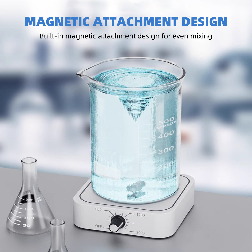 Mini Magnetic Stirrer, USB‑Charged Portable Liquid Mixer, Adjustable Speed 200‑2000 RPM, 1.0‑1.5L Capacity, Low‑Voltage Lab Magnetic Mixing Equipment Yieryi