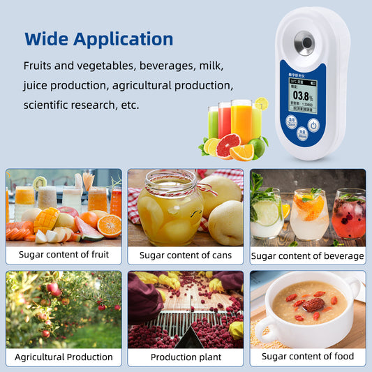 YIERYI Digital Brix Refractometer 0-55% Handheld Sugar Meter with ATC, Backlit LCD, and High Transmission Prism for Fruit, Juice, and Beverage Testing Yieryi