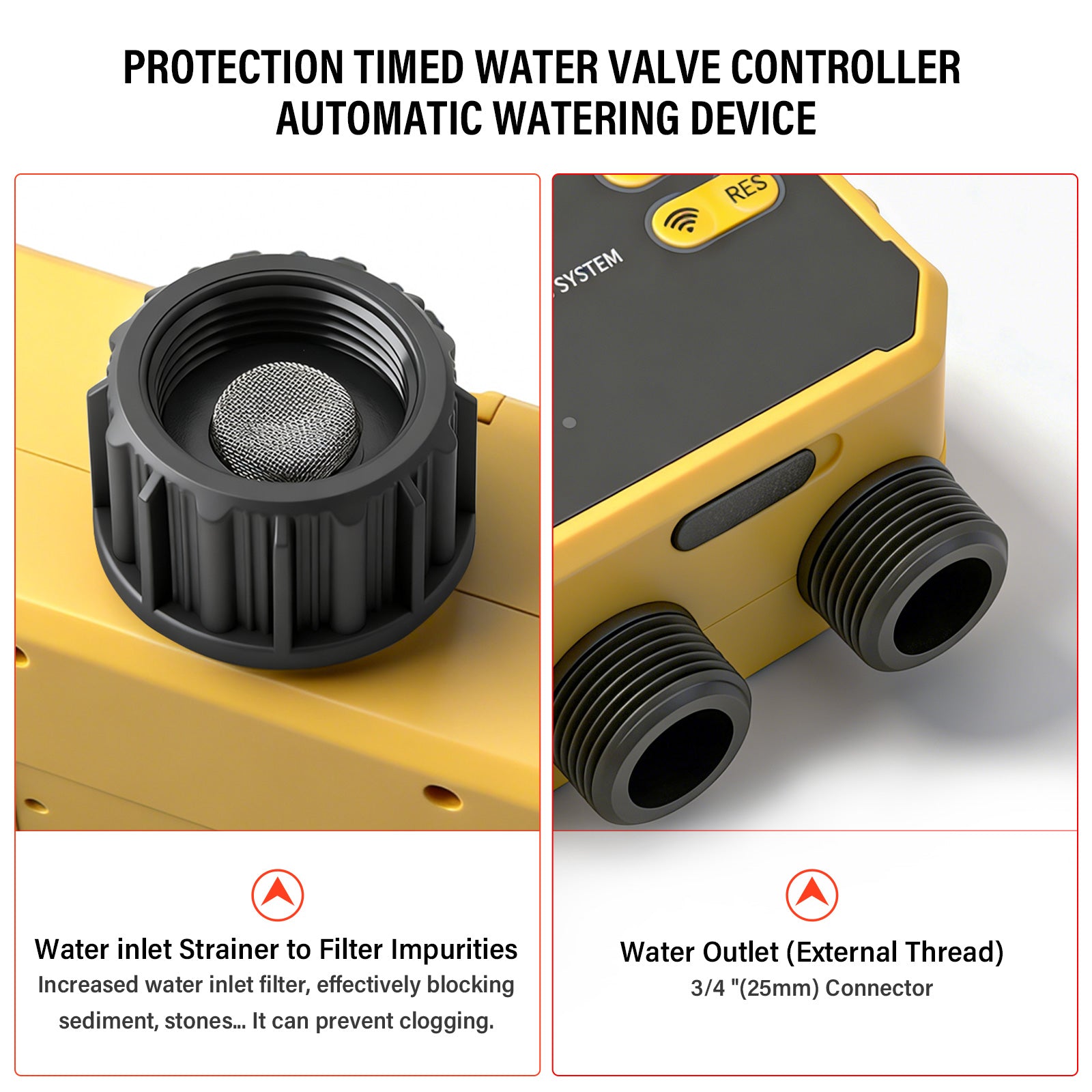 YIERYI Solar-Powered Smart Water Valve Controller with WiFi & Rain Sensor Yieryi
