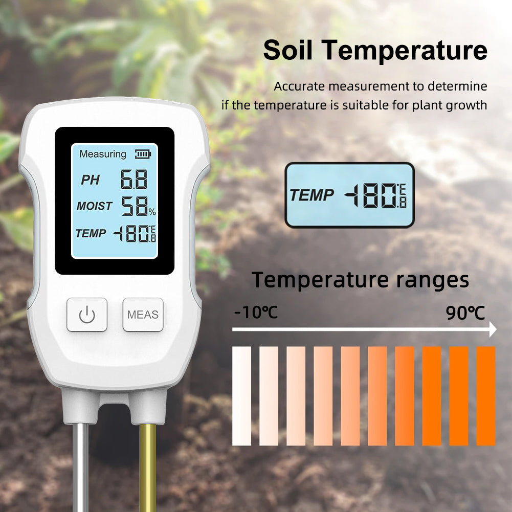 YIERYI 3 in 1 Soil Tester, Double Probe Soil pH Meter, High-Precision Soil pH/ Moisture/Thermometer for Horticultural