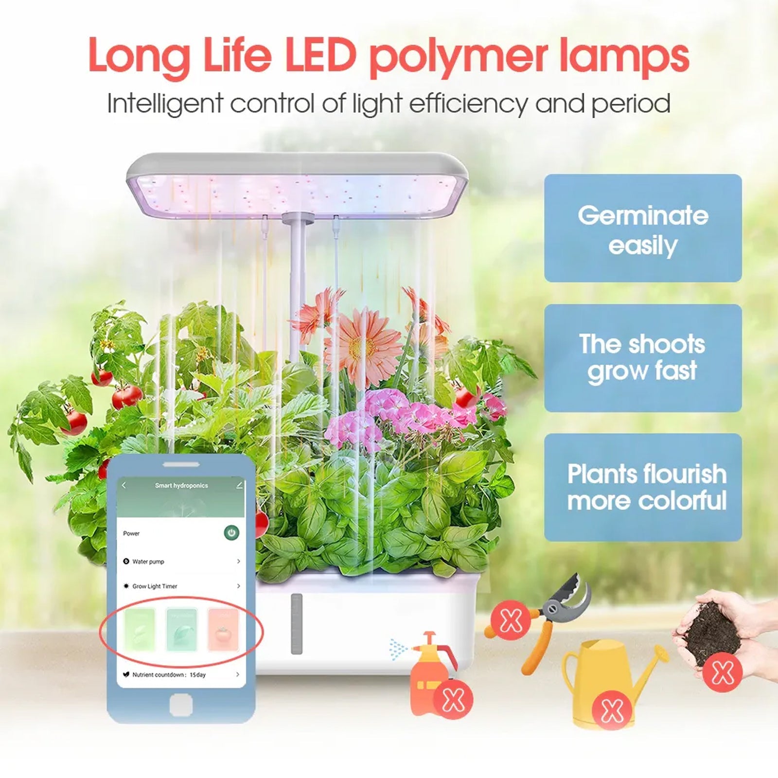 smart hydroponic planter YIERYI Smart Hydroponics Growing System, Plant Hydroponic Machine, Flowers&Vegetables Seediing Planter EU